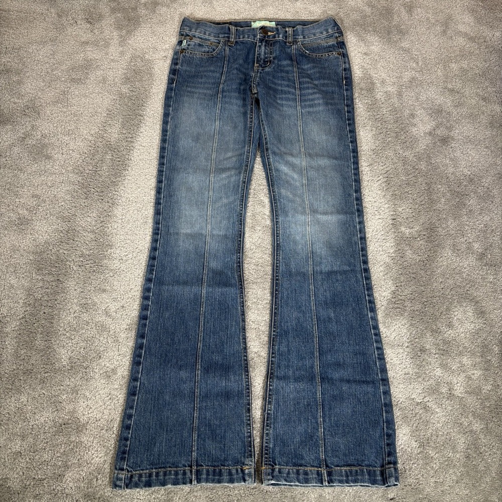 Vintage Hollister Jeans Womens 3‎ Flared Low Rise Blue Denim Cotton Faded Y2K